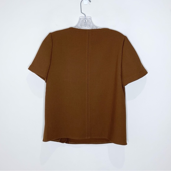 Sezane Ida Blouse (Sz FR 38) Short Sleeve Coffee Brown - Picture 9 of 16